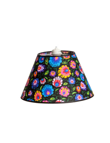 ABAŻUR STOŻEK FOLK CZARNY Fi-40/Fi-20/H-24 E27...