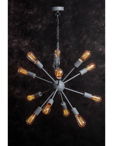 Lampa wisząca GENEWA 12PKT /szara/
