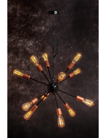 Lampa wisząca GENEWA 12PKT /czarna/