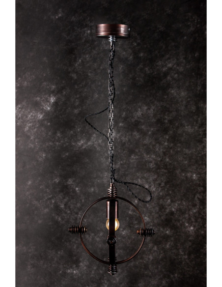 Lampa LOFTOWA wisząca SUPERNOVA czarno-miedziana /HANDMADE/