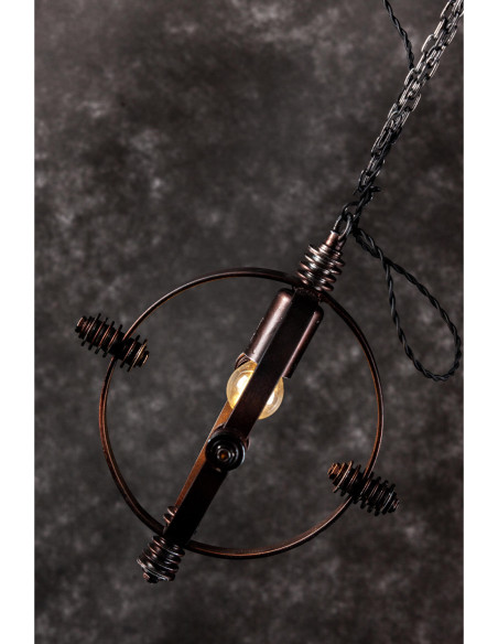 Lampa LOFTOWA wisząca SUPERNOVA czarno-miedziana /HANDMADE/