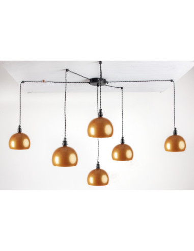 Lampa pająk TESTER 6NP/ZŁOTO/CZARNY