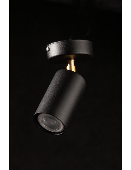 KINKIET SPECTRA 1P CZARNA STRUKTURA/MOSIĄDZ