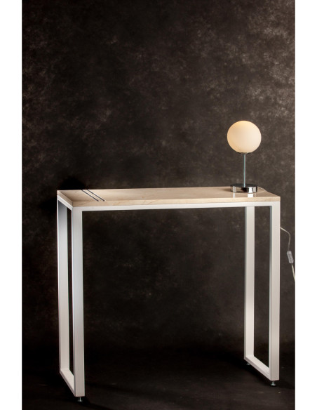 KONSOLA MARMUR CREMA MARFIL /KRYSZTAŁ SREBNY 90X31X85 /BIAŁA STRUKTURA