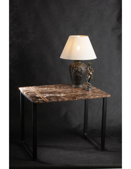 STOLIK KAWOWY EMPERADOR DARK/KRYSZTAŁ ZŁOTY 60,6X80/65/ CZARNA STRUKTURA