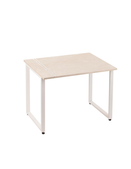 STOLIK KAWOWY CREMA MARFIL/KRYSZTAŁ SREBNY 60,6X80/65 / BIAŁA STRUKTURA