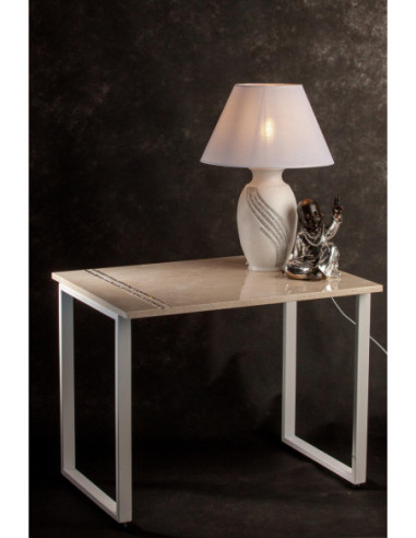 STOLIK KAWOWY CREMA MARFIL/KRYSZTAŁ SREBNY...