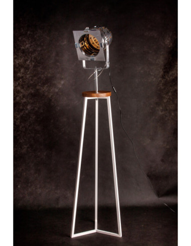 FLOKI REFLEKTOR BIAŁY/DREWNO JESION - HANDMADE