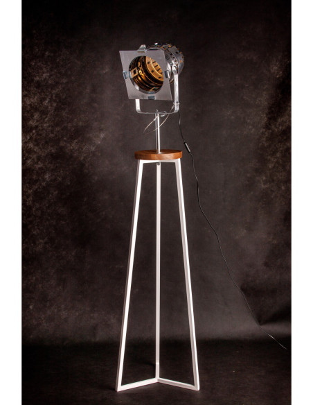 FLOKI REFLEKTOR BIAŁY/DREWNO JESION - HANDMADE