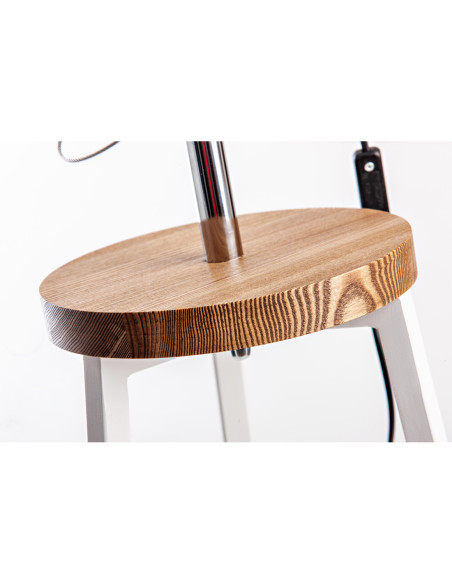 FLOKI REFLEKTOR BIAŁY/DREWNO JESION - HANDMADE