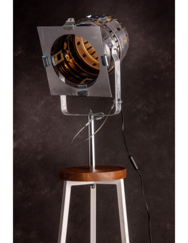 FLOKI REFLEKTOR BIAŁY/DREWNO JESION - HANDMADE