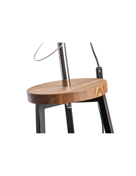 FLOKI REFLEKTOR CZARNY/DREWNO JESION -HANDMADE