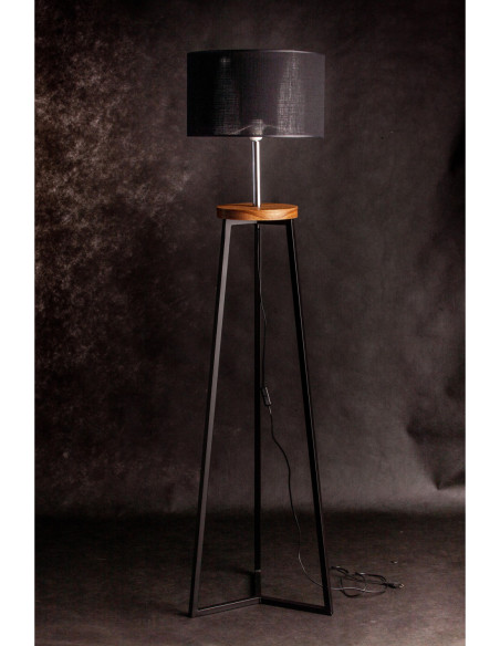 FLOKI CZARNY AB. CZARNY/DREWNO JESION-HANDMADE