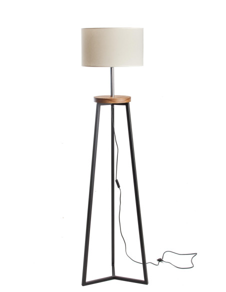 FLOKI CZARNY AB. ECRU/DREWNO JESION-HANDMADE