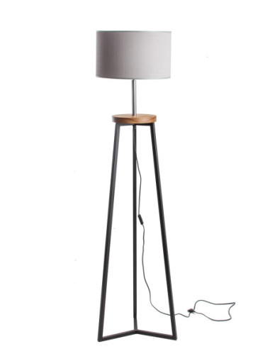 FLOKI CZARNY AB. SZARY/DREWNO JESION-HANDMADE