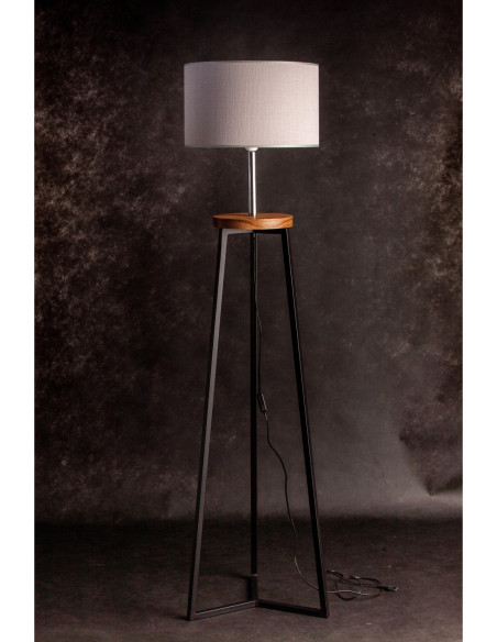 FLOKI CZARNY AB. SZARY/DREWNO JESION-HANDMADE