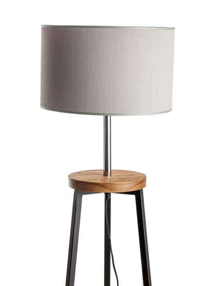 FLOKI CZARNY AB. SZARY/DREWNO JESION-HANDMADE