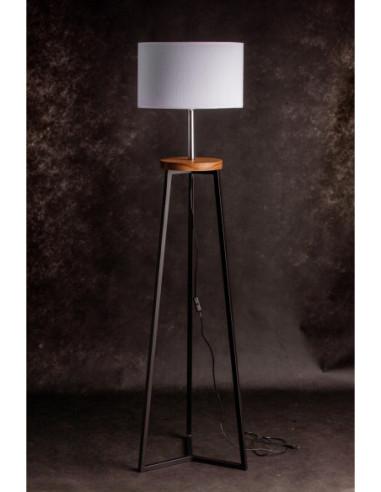 FLOKI CZARNY AB. BIAŁY/DREWNO JESION-HANDMADE