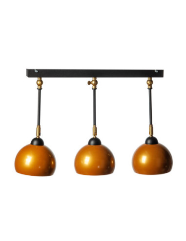 Lampa wisząca TESTER 3P/ZŁOTO/CZARNA STRUKTURA