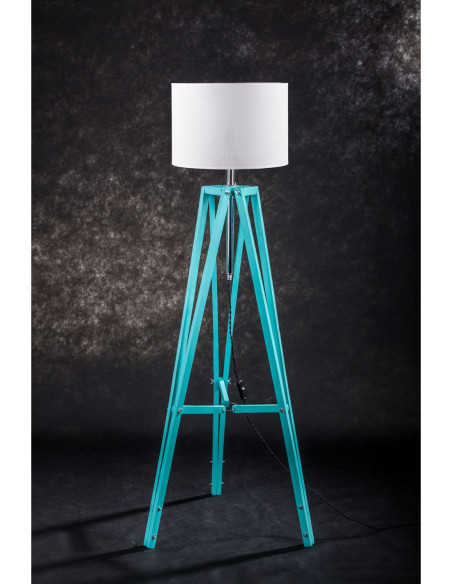 Lampa podłogowa TRIPOD w kolorze miętowym/abażur Biały