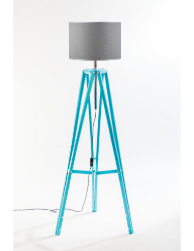 Lampa podłogowa TRIPOD w kolorze turkusu/abażur...