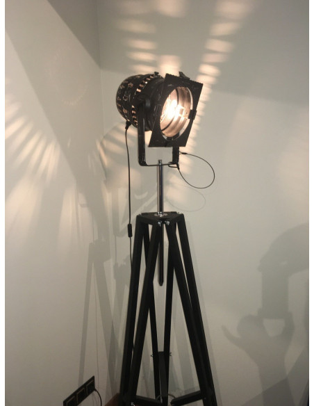 Lampa INDUSTRIALNA Podłogowa Black/reflektor /handmade/