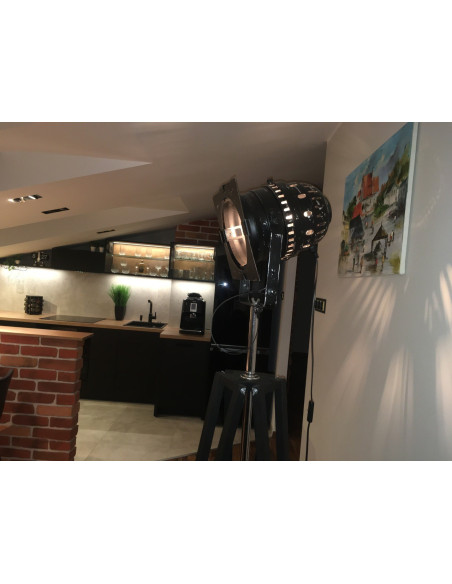 Lampa INDUSTRIALNA Podłogowa Black/reflektor /handmade/