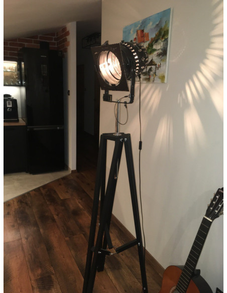 Lampa INDUSTRIALNA Podłogowa Black/reflektor /handmade/