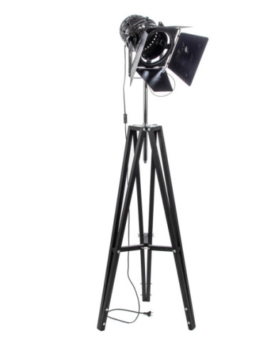 Lampa DREWNIANA Podłogowa BLACK Reflektor...