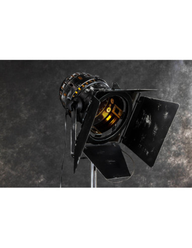 Lampa DREWNIANA Podłogowa BLACK Reflektor...