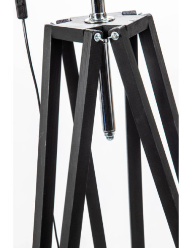 Lampa DREWNIANA Podłogowa BLACK Reflektor...