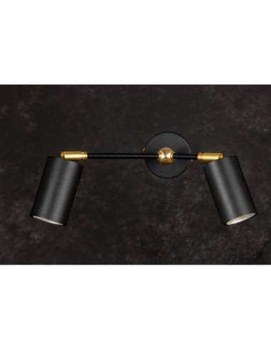 BARTOLOMIU KINKIET 2P CZARNA STR./MOŚIĄDZ