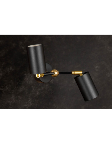 BARTOLOMIU KINKIET 2P CZARNA STR./MOŚIĄDZ