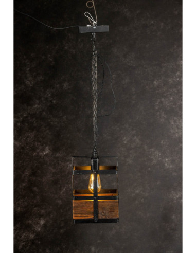 Lampa INDUSTRIALNA HANNIBAL 1L/DREWNO STARE