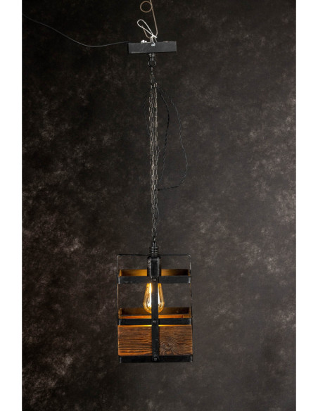 Lampa INDUSTRIALNA HANNIBAL 1L/DREWNO STARE