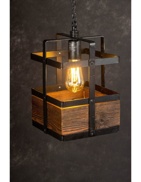 Lampa INDUSTRIALNA HANNIBAL 1L/DREWNO STARE