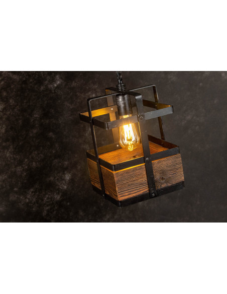 Lampa INDUSTRIALNA HANNIBAL 1L/DREWNO STARE