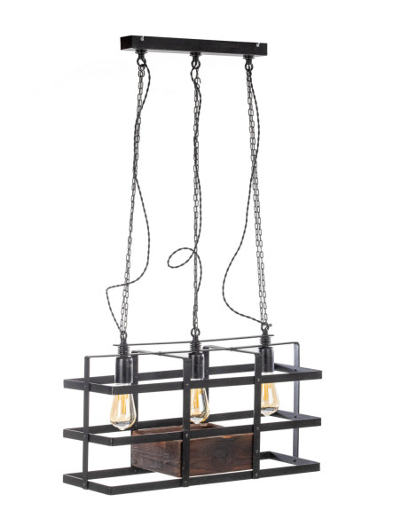 Lampa INDUSTRIALNA HANNIBAL 3L/DREWNO STARE