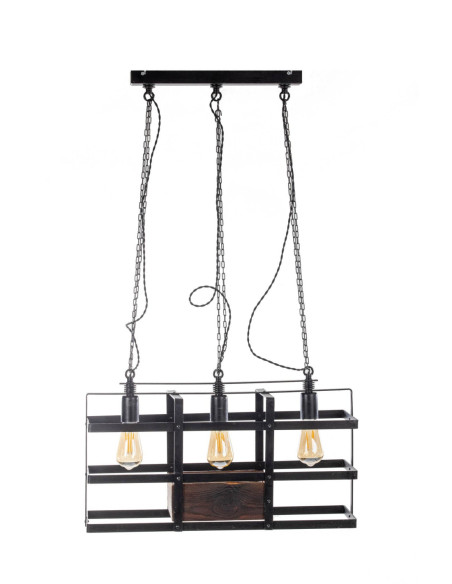 Lampa INDUSTRIALNA HANNIBAL 3L/DREWNO STARE