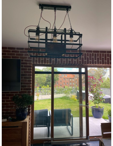 Lampa INDUSTRIALNA HANNIBAL 3L/DREWNO STARE