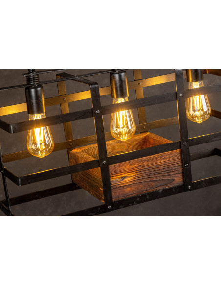 Lampa INDUSTRIALNA HANNIBAL 3L/DREWNO STARE