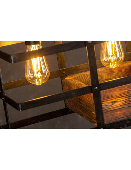 Lampa INDUSTRIALNA HANNIBAL 3L/DREWNO STARE