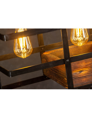 Lampa INDUSTRIALNA HANNIBAL 3L/DREWNO STARE