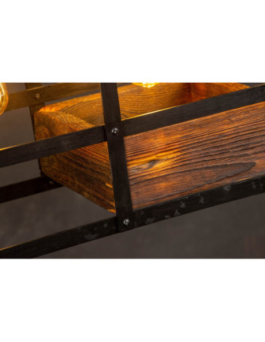 Lampa INDUSTRIALNA HANNIBAL 3L/DREWNO STARE