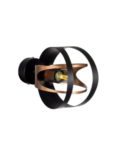 SELENA Kinkiet - CZARNY/MIEDŹ