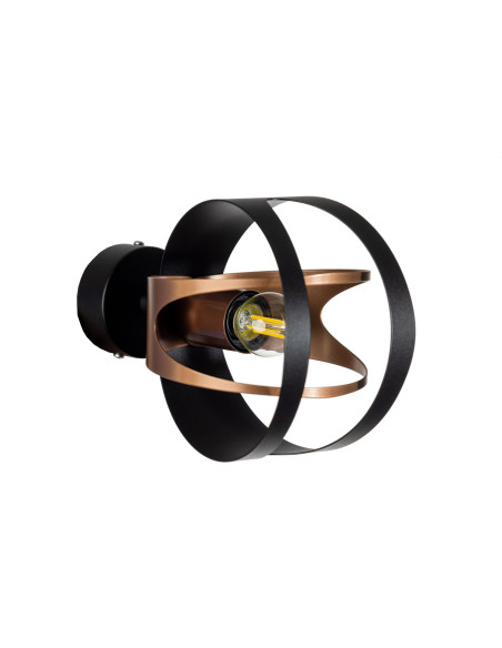 SELENA Kinkiet - CZARNY/MIEDŹ