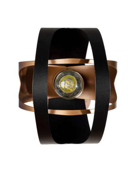 SELENA Kinkiet - CZARNY/MIEDŹ