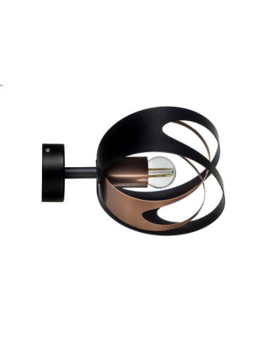 SELENA Kinkiet - CZARNY/MIEDŹ