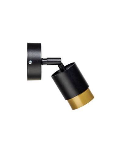 KINKIET Soul 1P CZARNA STRUKTURA/ZŁOTO