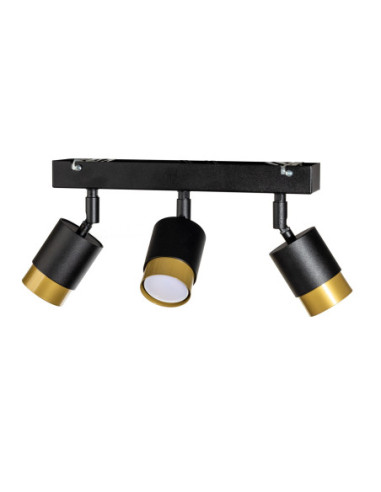 PLAFON Soul 3P CZARNA STRUKTURA/ZŁOTO